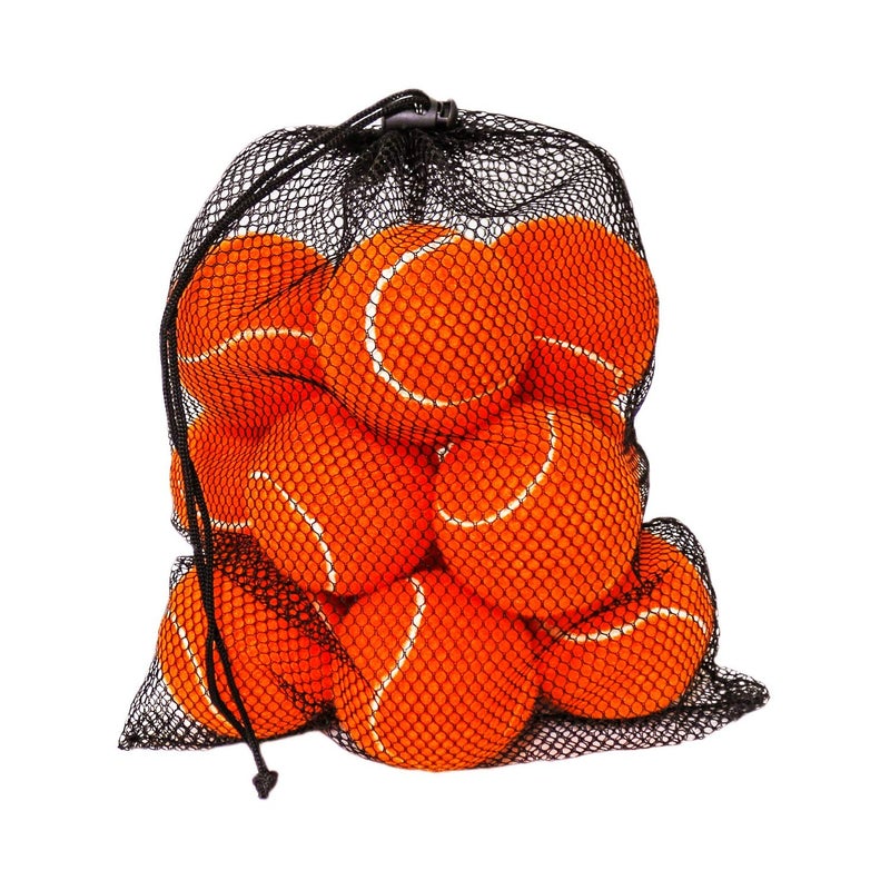 URBEST Tennis Balls, 12 Packs Training Tennis Balls Practice Balls for Novice Player, Pet Dog Playing Balls with Mesh Carry Bag (Orange) - Image 1